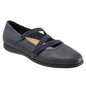 NEW! Trotters Leather Della Navy Nubuck Mary Jane Shoes. 9W.